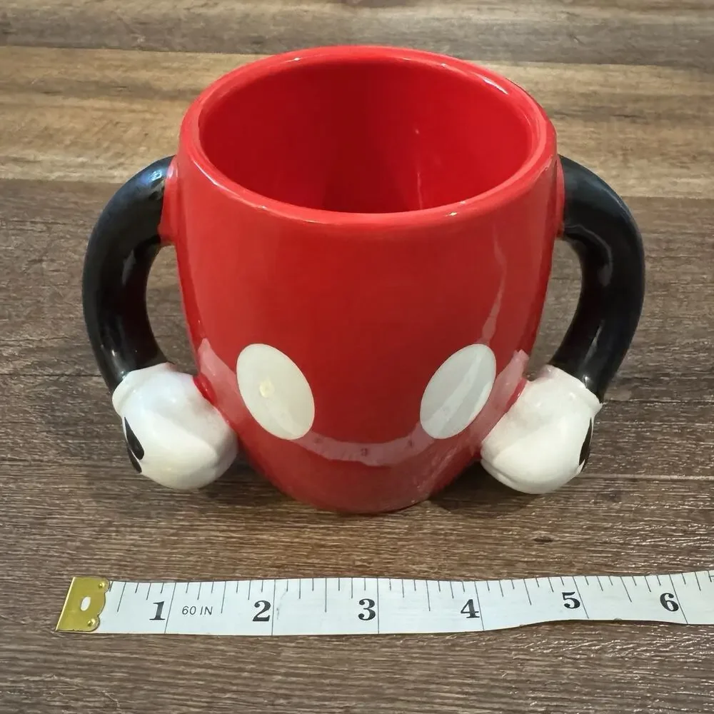 Disney Galerie Mickey Mouse Button Pants Coffee Mug Cup with 2 Arm Handles